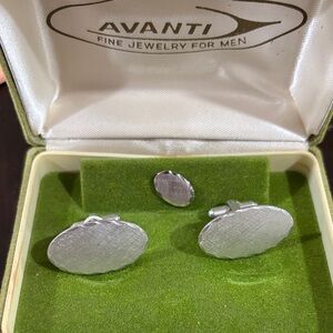 Avanti Textured Silver Cufflinks